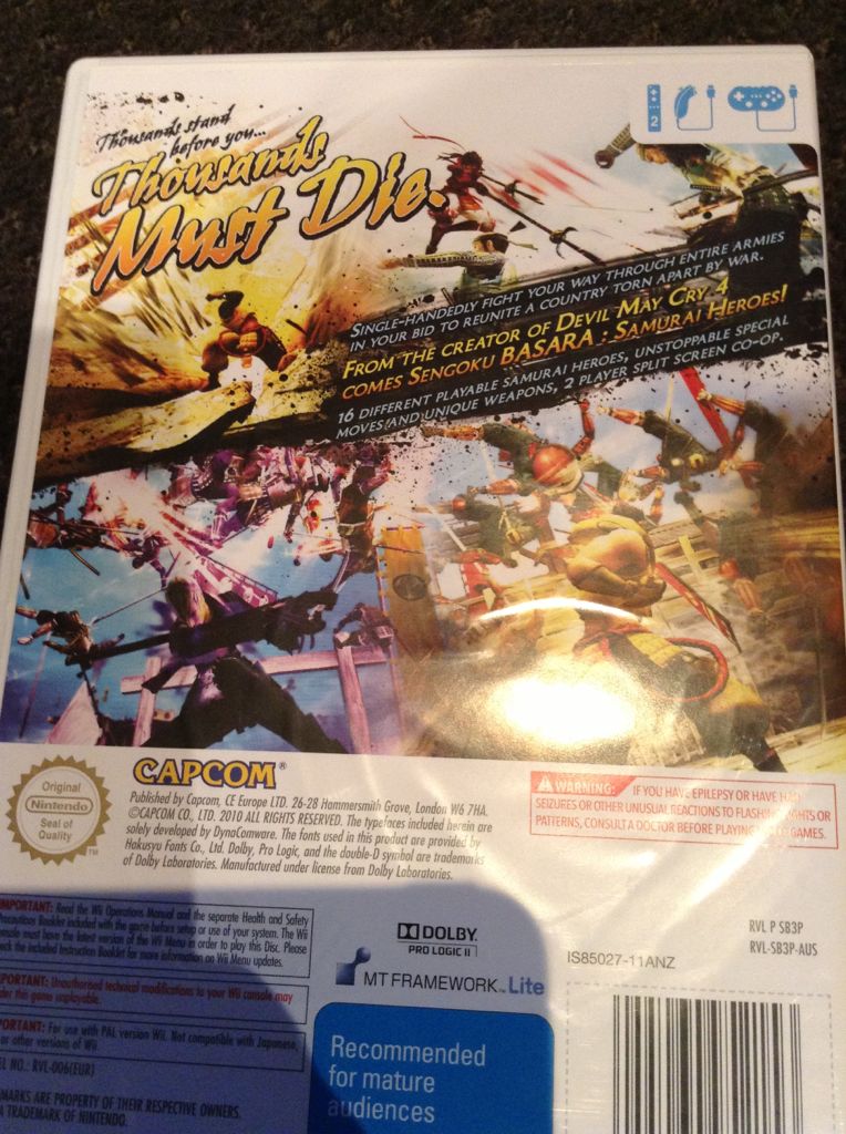 Sengoku Basara Samurai Heroes WII Game& - Nintendo Wii (Nintendo - 2) video game collectible [Barcode 5055060952153] - Main Image 2