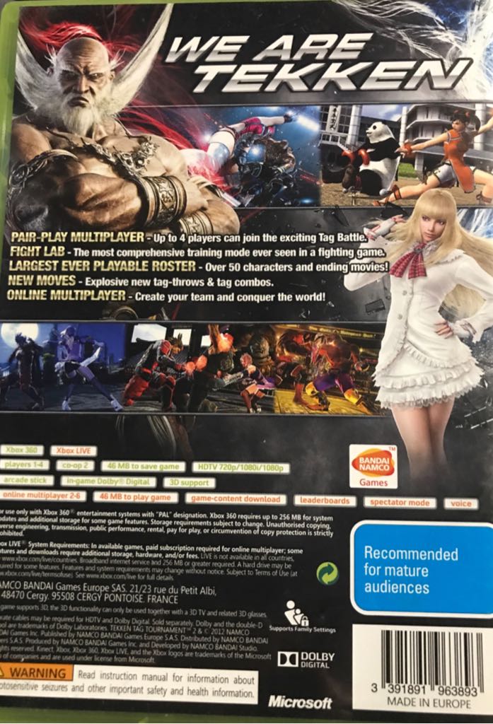 TEKKEN TAG TOURNAMENT 2XBOX360 GAME - Microsoft Xbox 360 video game collectible [Barcode 3391891963893] - Main Image 2