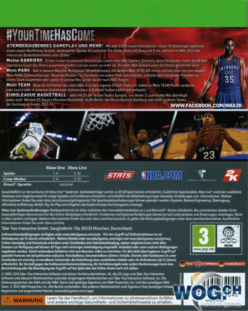 NBA 2K15 - Microsoft Xbox One (2K Sports - 1-4 (1-10)) video game collectible [Barcode 5026555284011] - Main Image 2