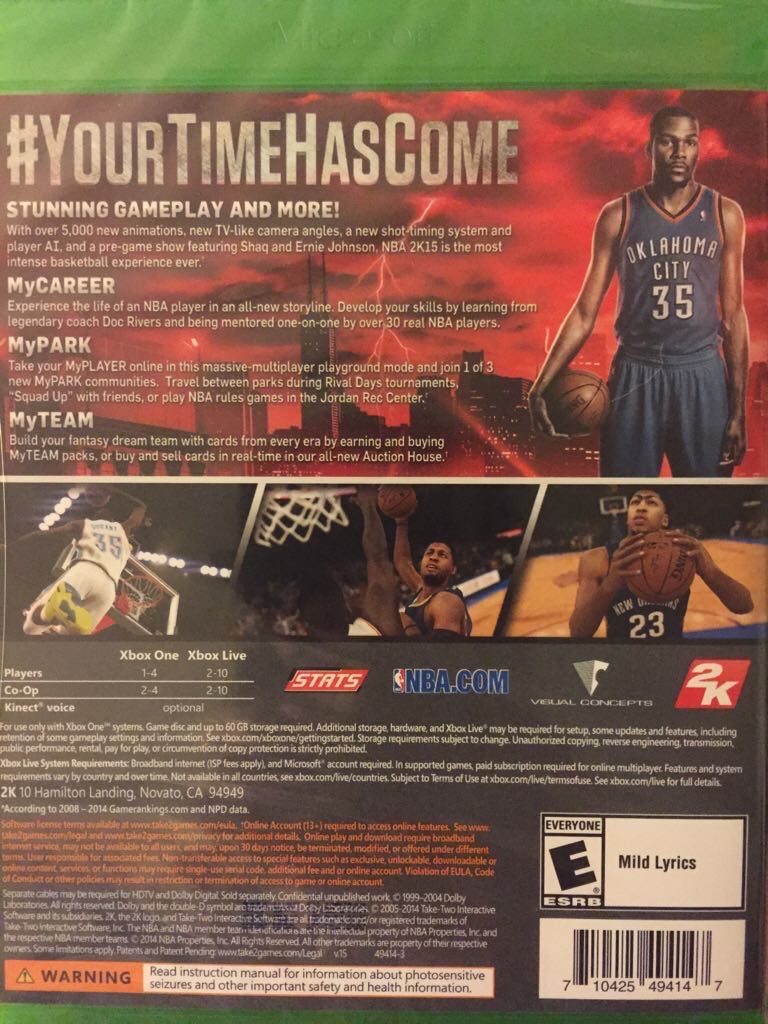 NBA 2K15 - Microsoft Xbox One (2K Games - Single-player, multiplayer) video game collectible [Barcode 5026555284066] - Main Image 2