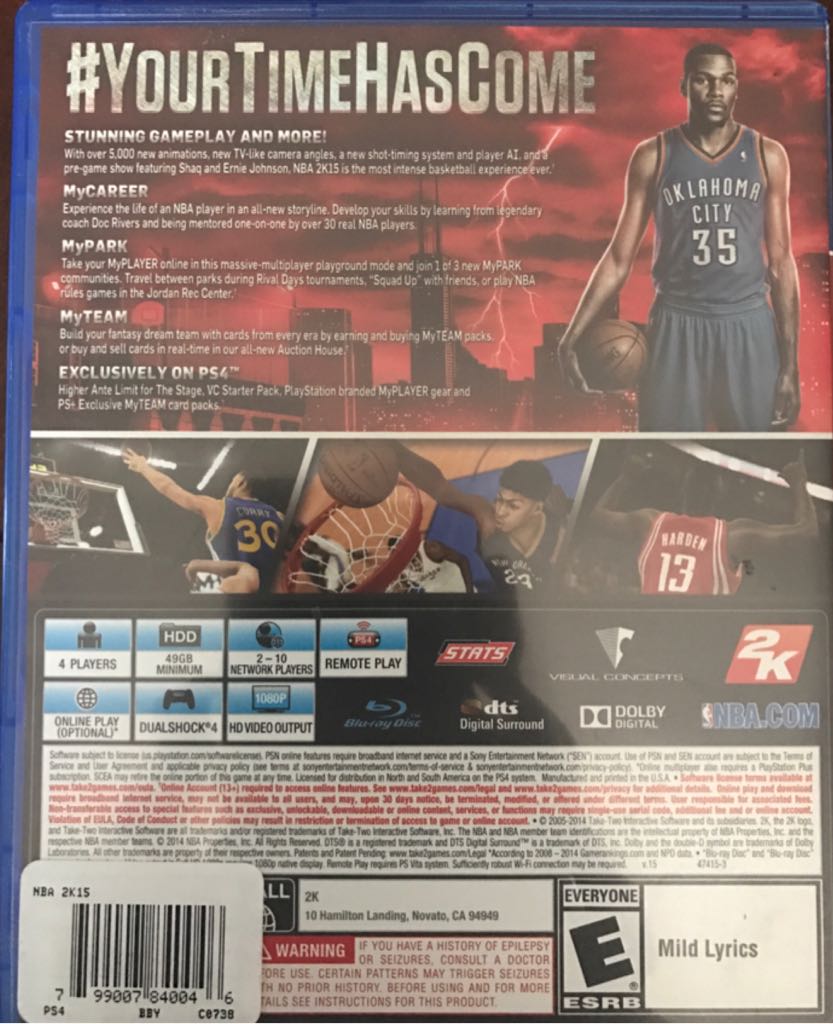NBA 2K15 - Sony PlayStation 4 (PS4) (2k games/ Sony Computer Entertainment - 4) video game collectible [Barcode 799007840046] - Main Image 2
