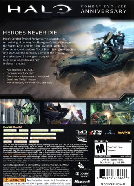 Halo: Combat Evolved Anniversary - Microsoft Xbox 360 (Microsoft Game Studios - 2-4) video game collectible - Main Image 2