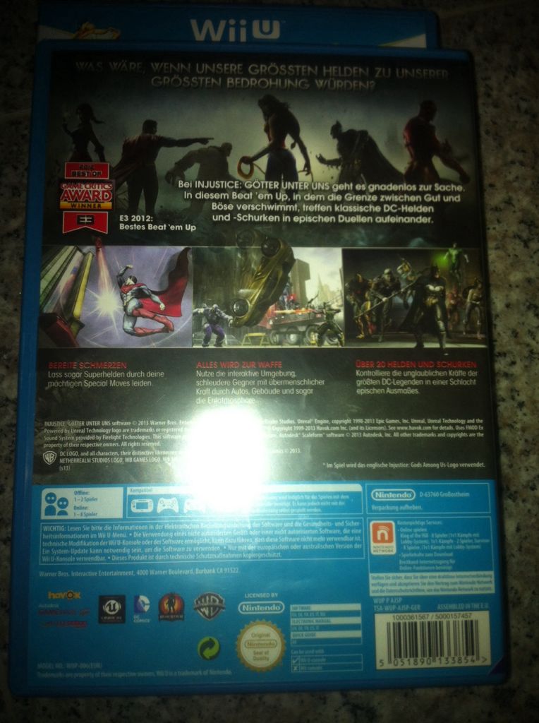 Injustice: Götter Unter Uns - Nintendo Wii U (EA Games & Warner Bros. Interactive Entertainment - 2) video game collectible [Barcode 5051890133854] - Main Image 2