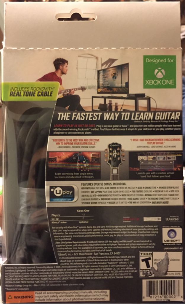 Rocksmith 2014 Edition (R) - Microsoft Xbox One (Ubisoft - 1) video game collectible [Barcode 887256000028] - Main Image 2