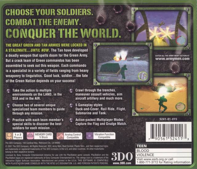 Army Men: World War - Sony PlayStation (The 3DO Company - 1-2) video game collectible [Barcode 790561505358] - Main Image 2