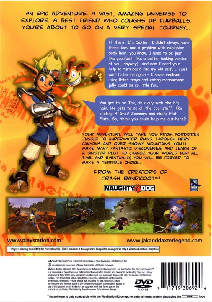 Jak and Daxter: The Precursor Legacy - Sony PlayStation 2 (PS2) video game collectible - Main Image 2