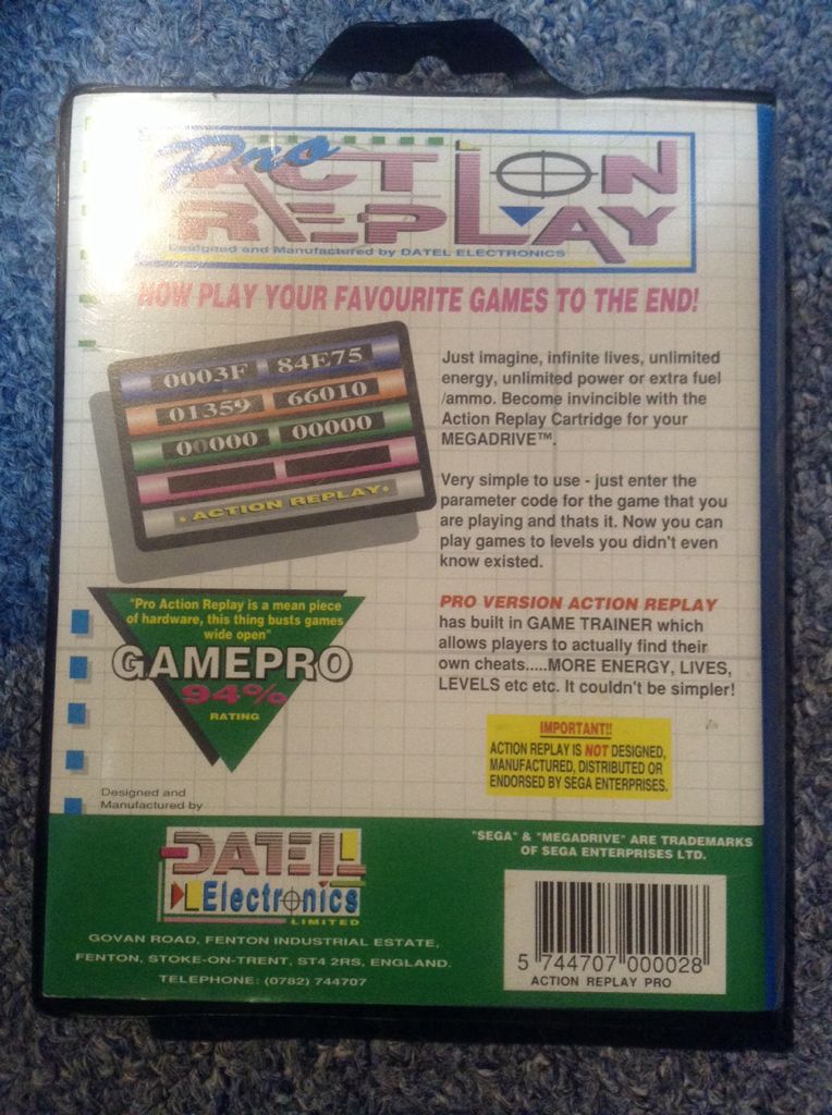 Action Replay Pro - Sega Genesis (Mega Drive) (Datel Electronics) video game collectible [Barcode 5744707000028] - Main Image 2