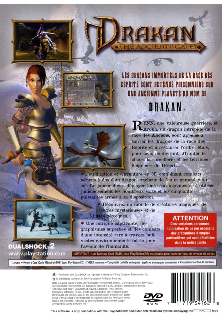 Drakan The Ancients’ Gates - Sony PlayStation 2 (PS2) video game collectible [Barcode 711719342229] - Main Image 2
