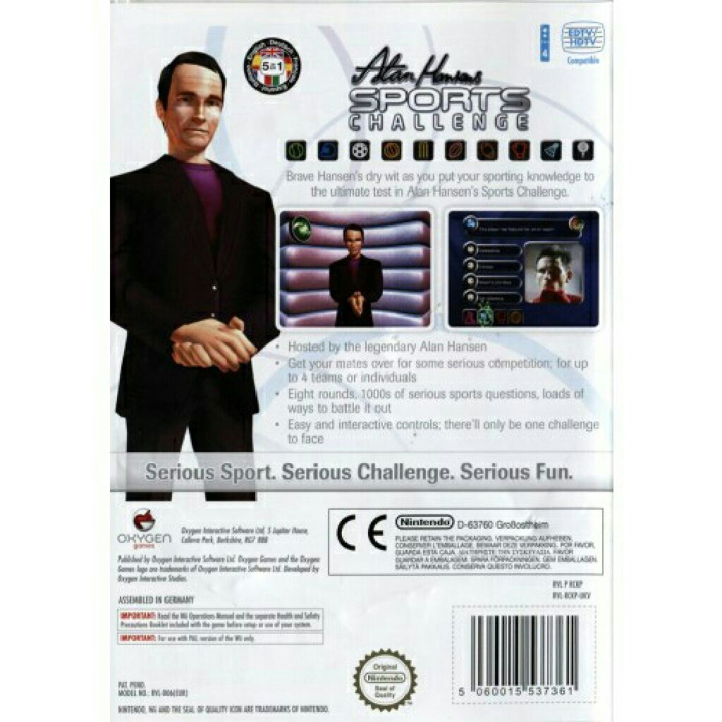 Alan Hansen’s Sports Challenge - Nintendo Wii video game collectible - Main Image 2