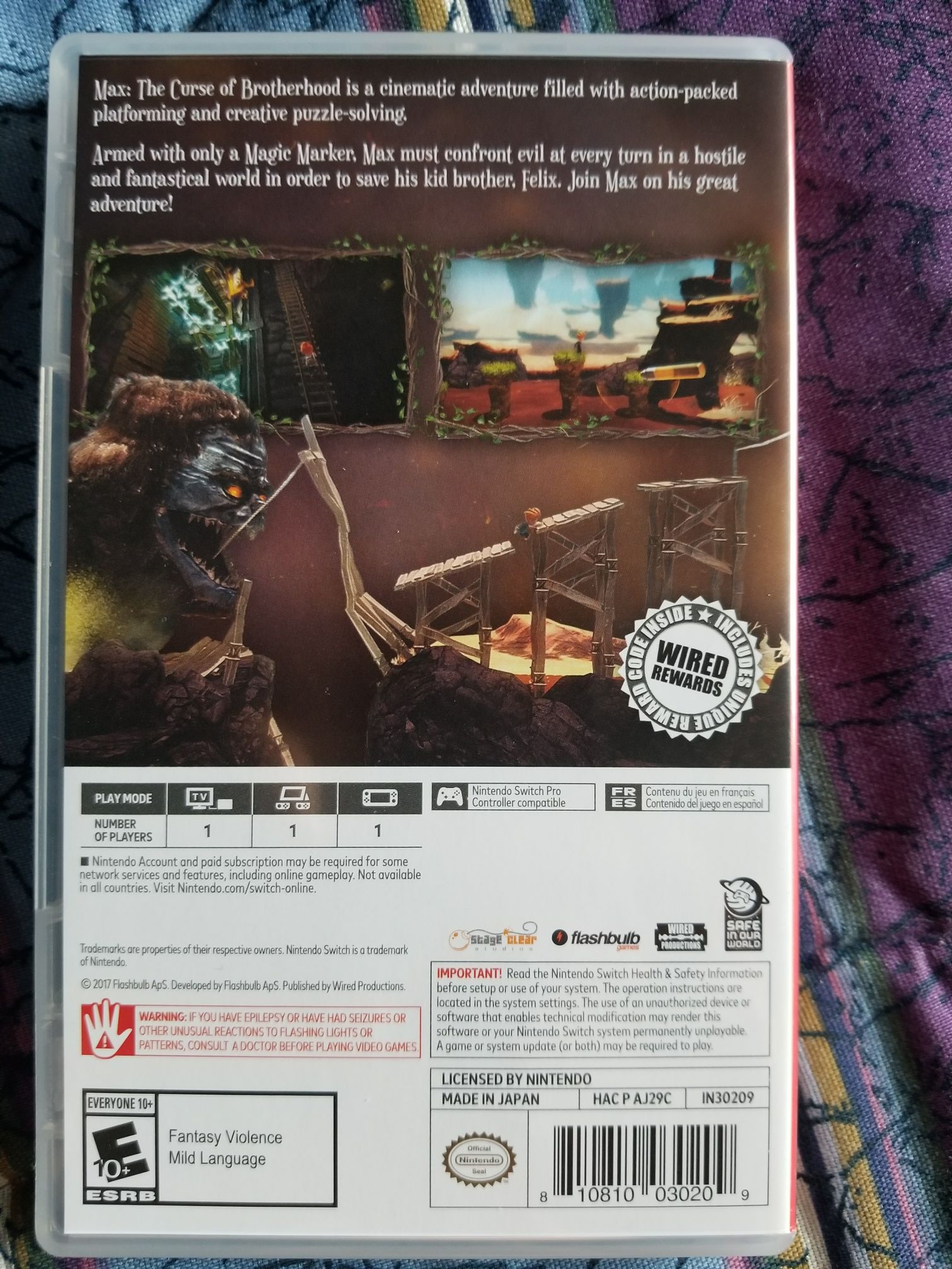 Max: The Curse of Brotherhood - Nintendo Switch (Wired Productions - 1) video game collectible [Barcode 810810030209] - Main Image 2