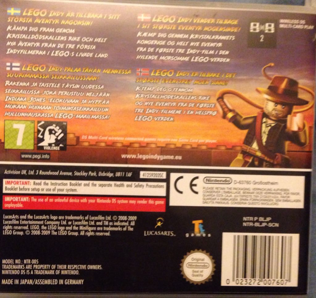 LEGO Indiana Jones 2: The Adventure Continues - Nintendo DS (Lucas Arts - 1) video game collectible [Barcode 0023272007607] - Main Image 2