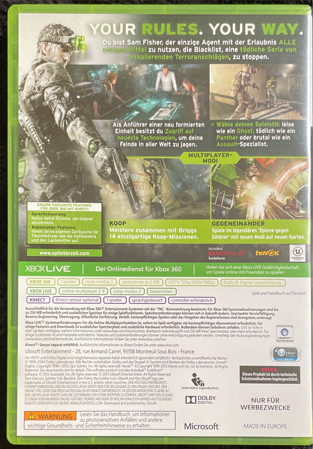Splinter Cell Blacklist //The 5th Freedom Edition - Microsoft Xbox 360 video game collectible - Main Image 4