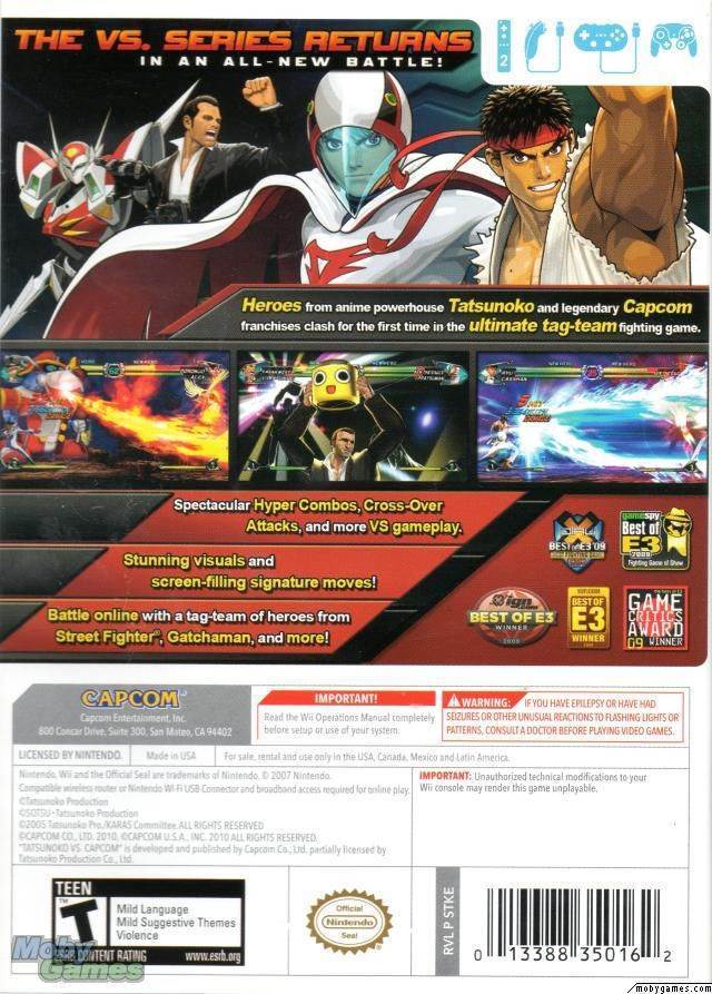 Tatsunoko vs. Capcom: Ultimate All-Stars - Nintendo Wii (Capcom - 4) video game collectible [Barcode 5055060952061] - Main Image 2