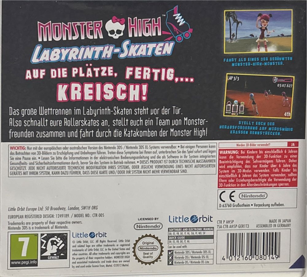 Monster High: Labyrinth-Skaten - Nintendo S - deutsche Version - neu!! - Nintendo 3DS video game collectible [Barcode 4012160080149] - Main Image 2