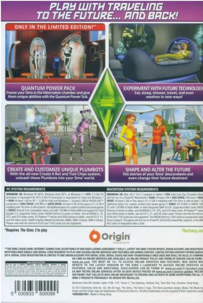 The Sims 3: Into The Future - PC (EA Games) video game collectible [Barcode 5030947111755] - Main Image 2