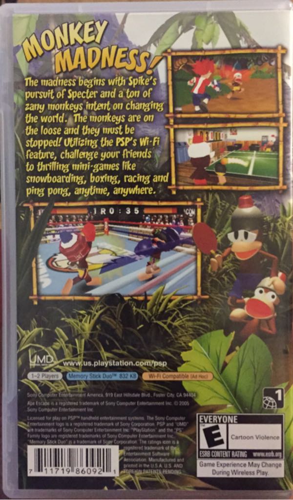 Ape Escape - Sony PlayStation Portable (PSP) (Sony Computer Entertainment - 2) video game collectible [Barcode 711719860921] - Main Image 2