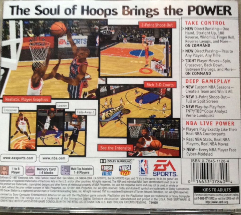 NBA Live 98 - Sony PlayStation (EA Sports  - 1-2) video game collectible [Barcode 014633078404] - Main Image 2