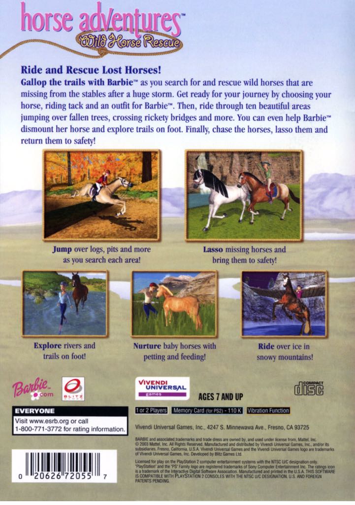 Barbie: Horse Adventure - Wild Horse Rescue - Microsoft Xbox video game collectible - Main Image 2