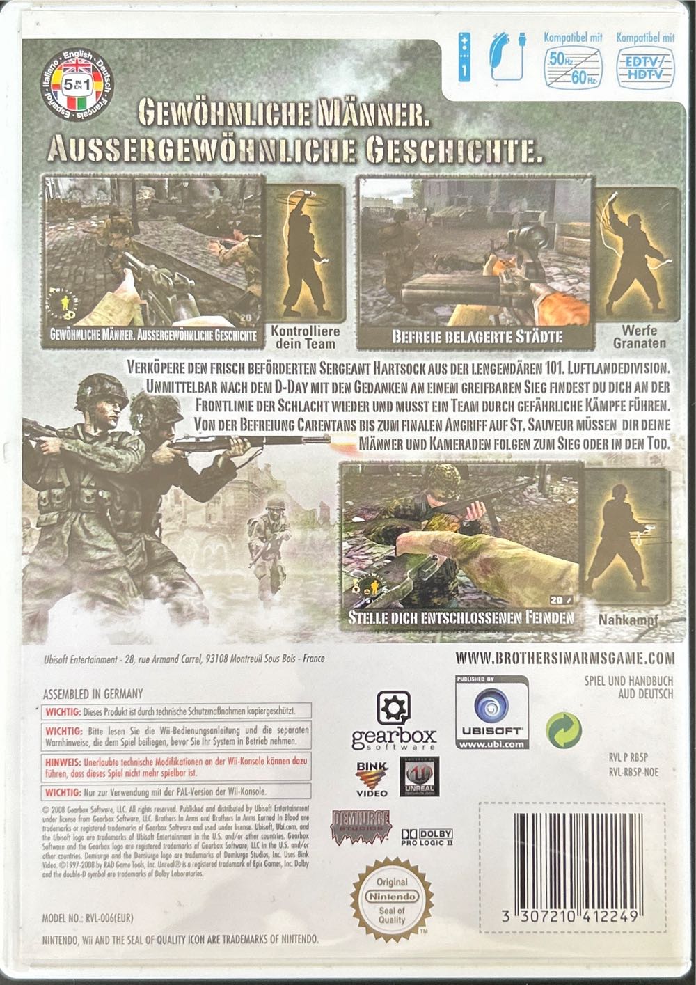 Brothers In Arms - Earned In Blood - Nintendo Wii video game collectible [Barcode 3307210412249] - Main Image 2