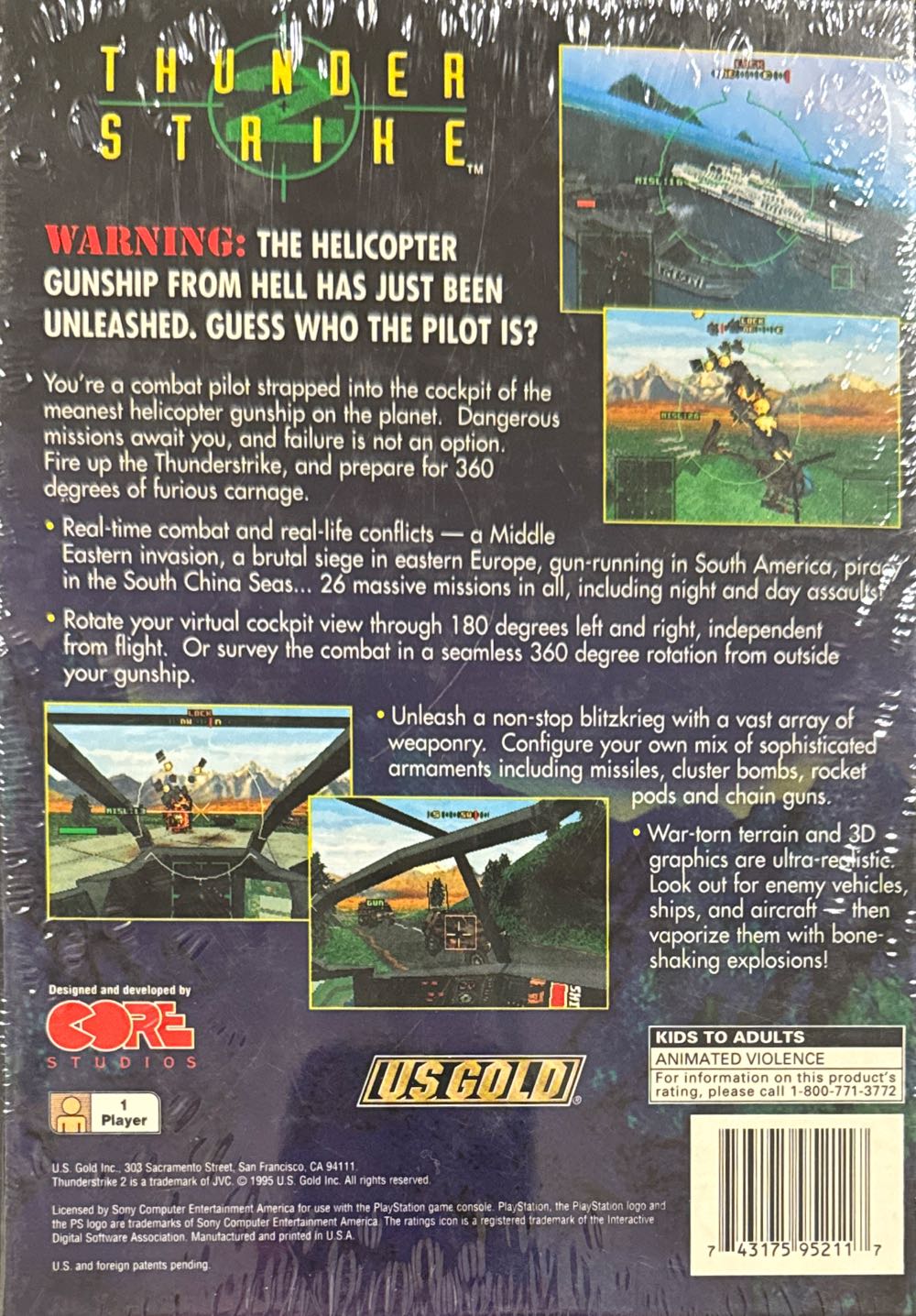 Thunder Strike 2 - Sony PlayStation (Core Design - 1) video game collectible [Barcode 743175952117] - Main Image 2