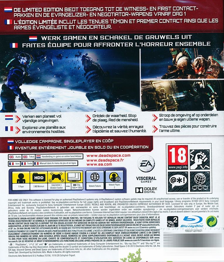 Dead Space 3 [Édition Limitée] - Sony PlayStation 3 (PS3) video game collectible - Main Image 2