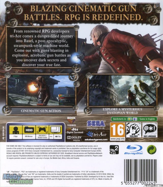 Resonance Of Fate - Sony PlayStation 3 (PS3) (Sega - 1) video game collectible [Barcode 5055277002245] - Main Image 2