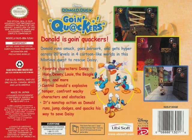 Disney’s Donald Duck Goin’ Quackers - Nintendo 64 (N64) (Ubi Soft - 1) video game collectible - Main Image 2