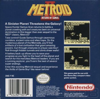 Metroid ll: Return Of Samus - Nintendo Game Boy (Nintendo - 1) video game collectible - Main Image 2