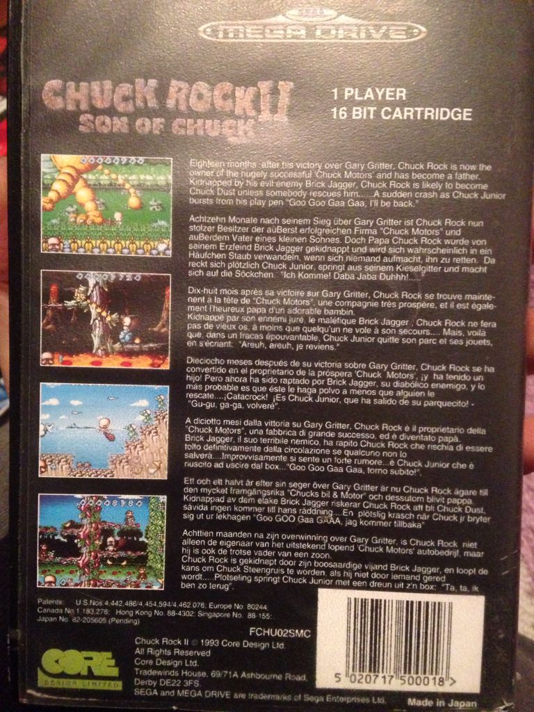 Chuck Rock II son Of Chuck - Sega Mega Drive (Sega - 1) video game collectible [Barcode 5020717500018] - Main Image 2