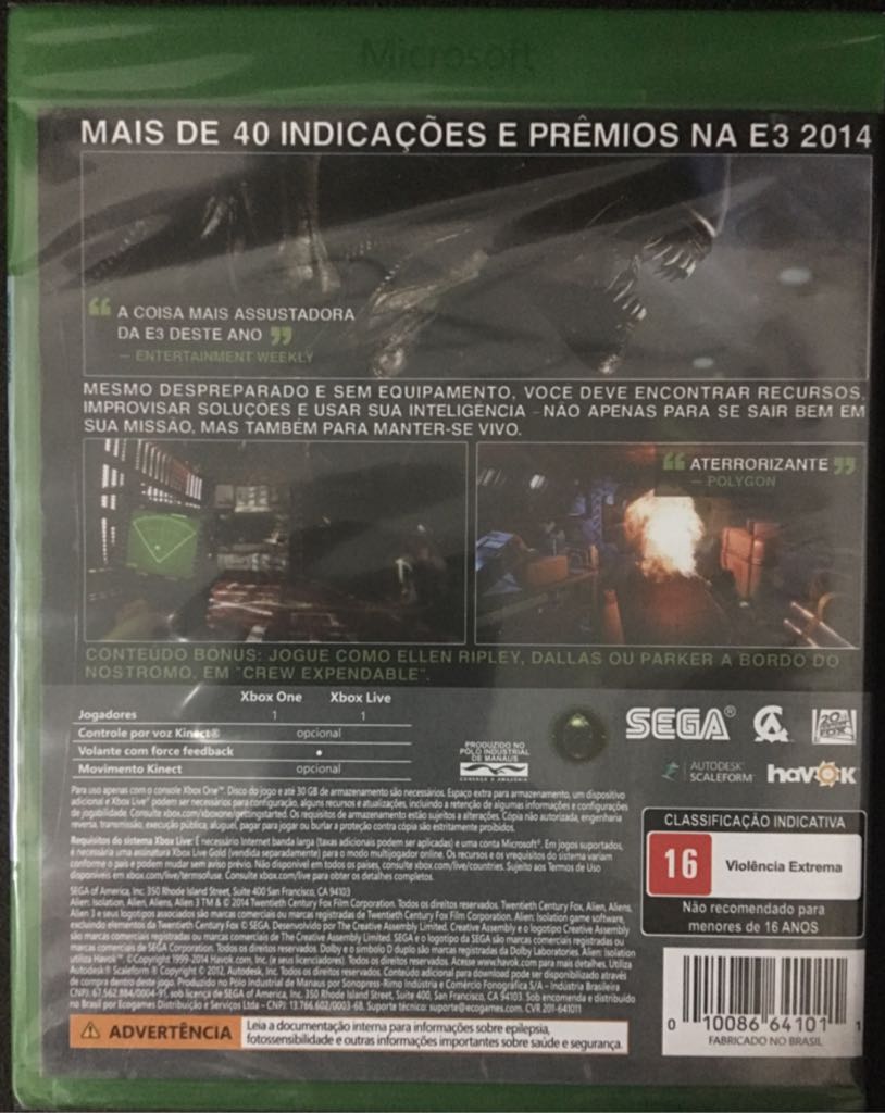 Alien Isolation - Epic Games (Sega - 1) video game collectible [Barcode 010086641011] - Main Image 2