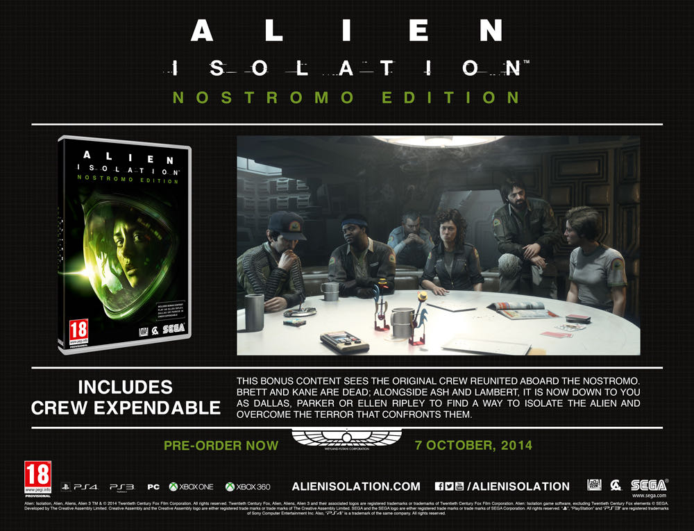 Alien Isolation: Nostromo Edition - Sony PlayStation 3 (PS3) (Sega - 1) video game collectible [Barcode 010086690743] - Main Image 3