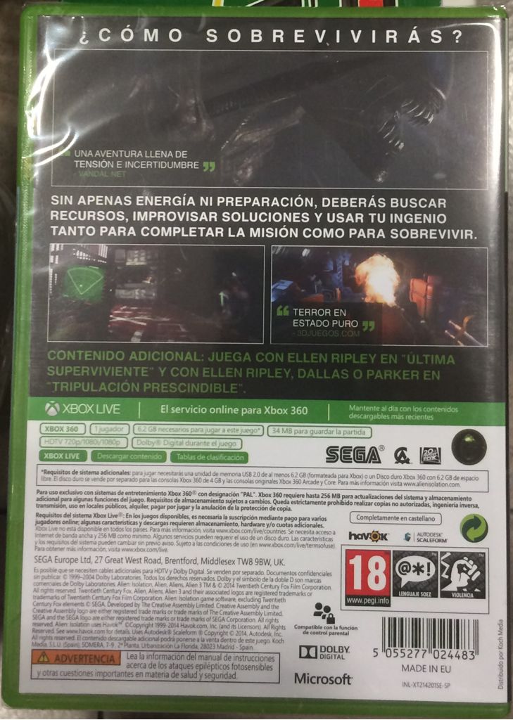 Alien Isolation - Microsoft Xbox 360 video game collectible [Barcode 5055277024483] - Main Image 2