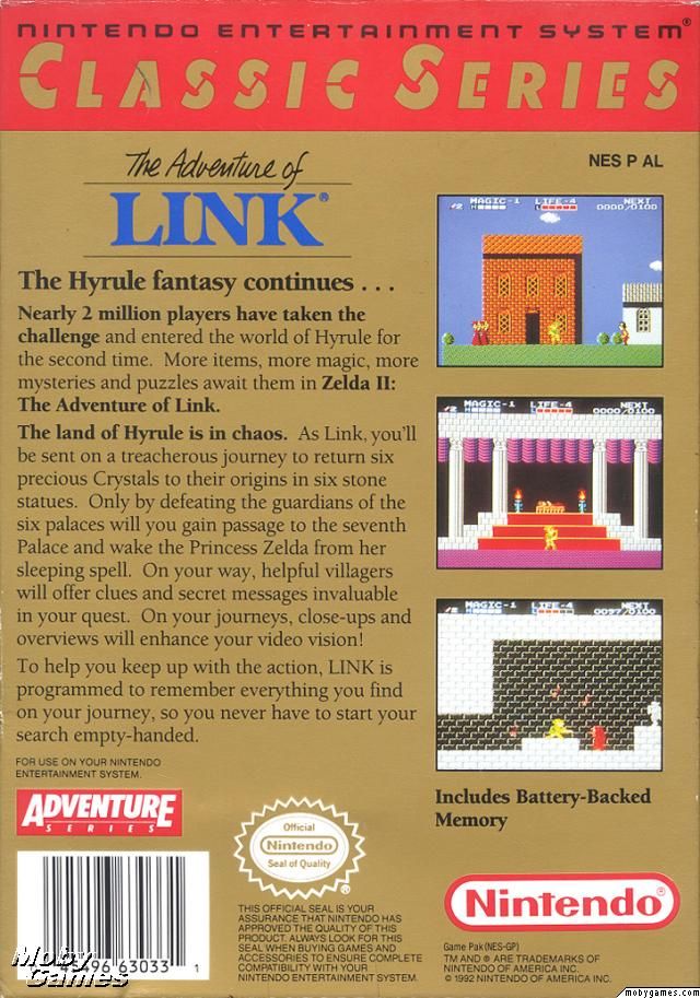 Zelda ll: The Adventure Of Link - Nintendo Entertainment System (NES) (Nintendo - 1) video game collectible - Main Image 2