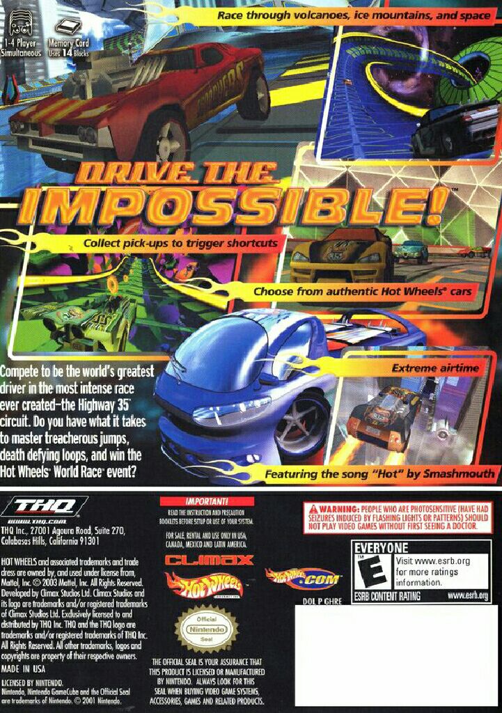 Hot Wheels: World Race - Nintendo GameCube (THQ/Mattel Games - 1-4) video game collectible [Barcode 785138380285] - Main Image 2