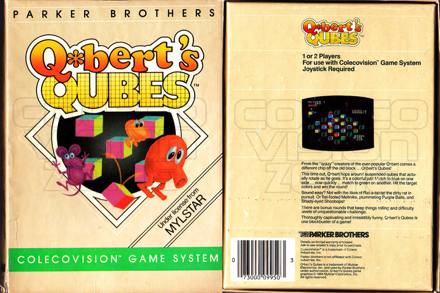 Q*bert’s Qubes (WANT=CART) - Colecovision (Parker Brothers) video game collectible - Main Image 2
