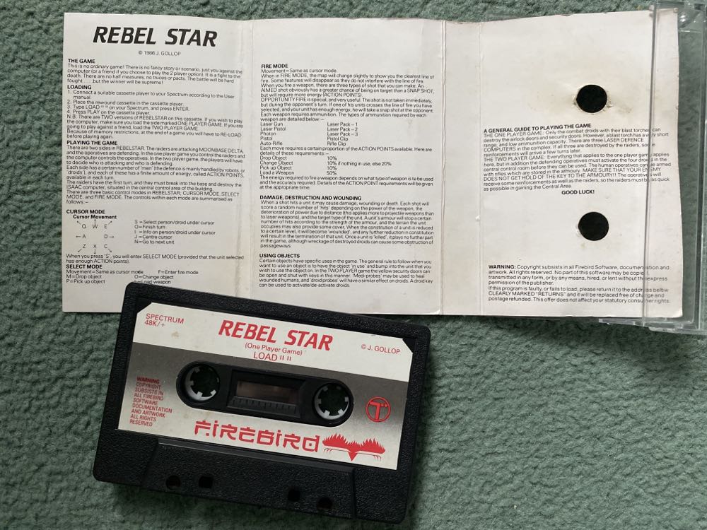 Rebelstar - Sinclair ZX Spectrum (Firebird) video game collectible - Main Image 3