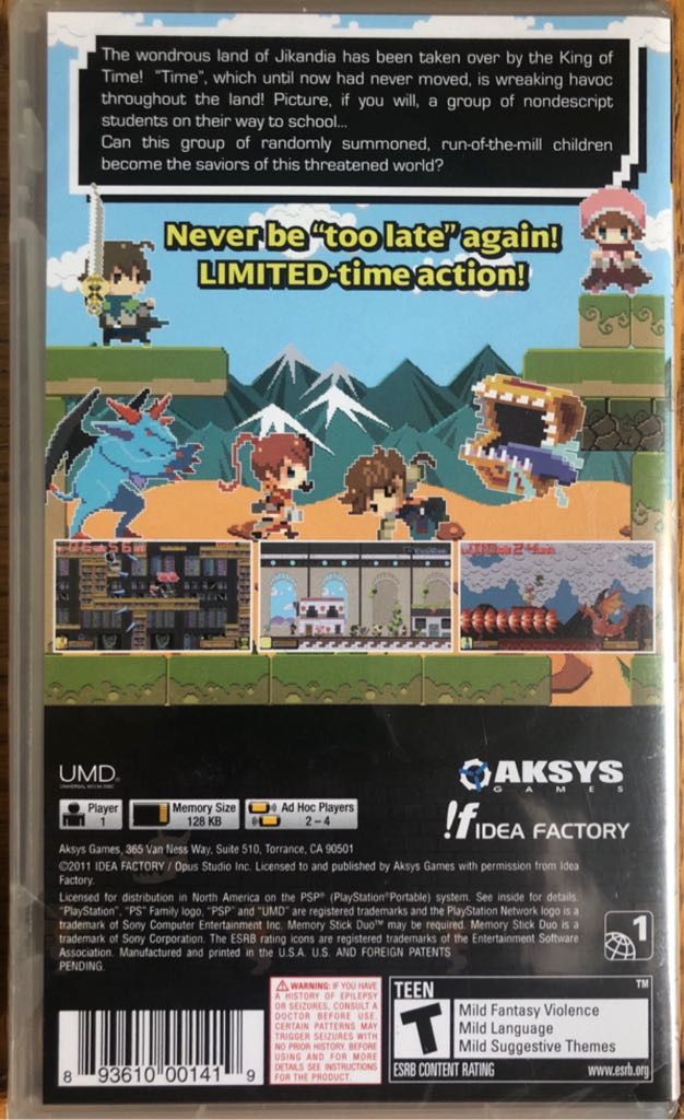 Jikandia: The Timeless Land - Sony PlayStation Portable (PSP) (Aksys - 4) video game collectible [Barcode 893610001419] - Main Image 2