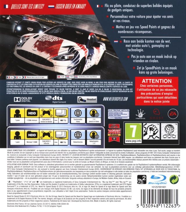 Need For Speed - Rivals - Sony PlayStation 3 (PS3) ((EA) Electronic Arts) video game collectible - Main Image 2