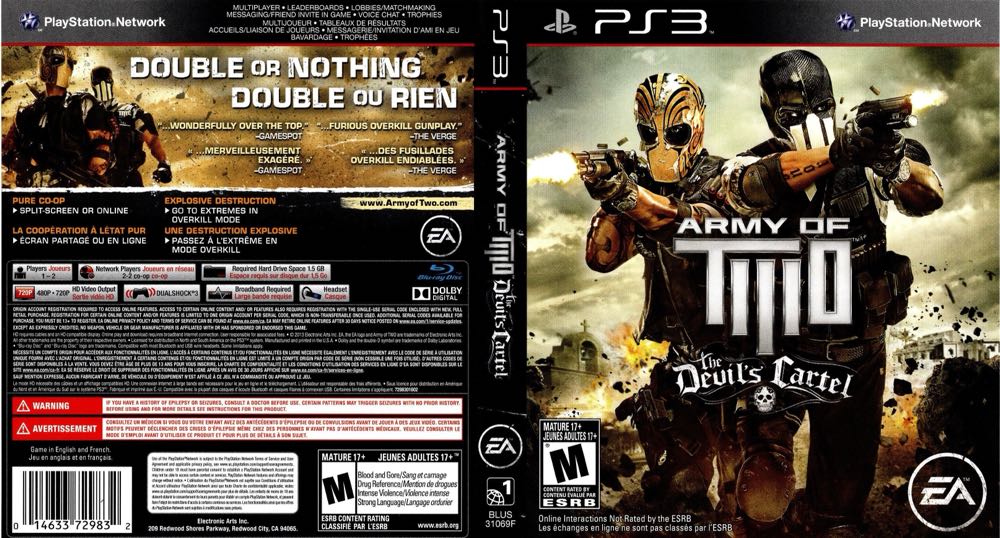 Army of Two: The Devil’s Cartel - Overkill Edition - Sony PlayStation 3 (PS3) (Electronic Arts - 2) video game collectible [Barcode 014633197204] - Main Image 4