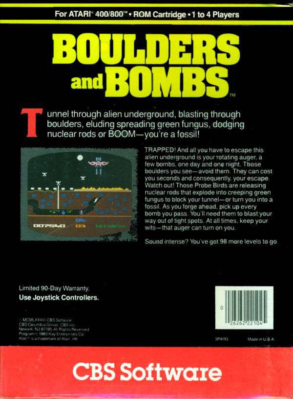 Boulders And Bombs - Atari XEGS video game collectible - Main Image 2