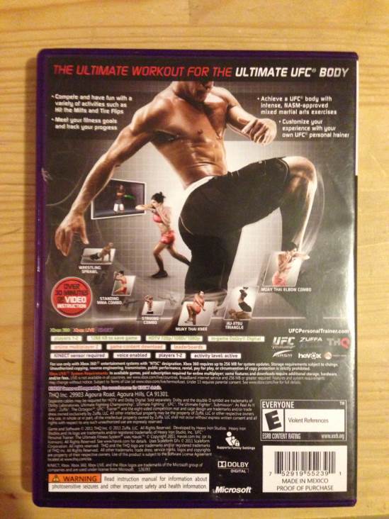 Kinect - UFC Personal Trainer - Microsoft Xbox 360 (THQ - 1) video game collectible [Barcode 752919552391] - Main Image 2