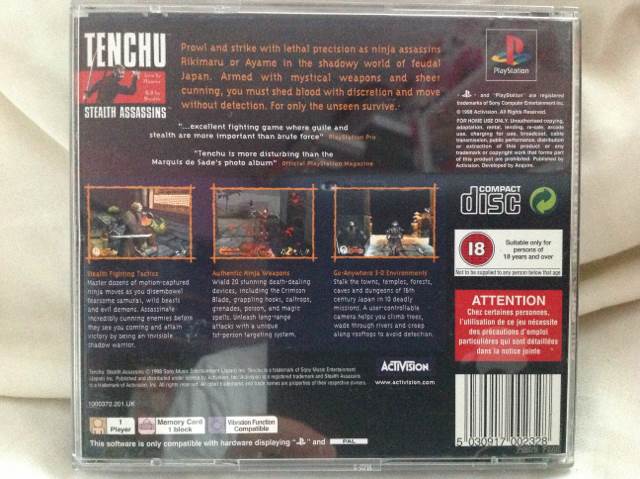 Tenchu: Stealth Assassins - Sony PlayStation (Activision - 1) video game collectible [Barcode 5030917002328] - Main Image 2