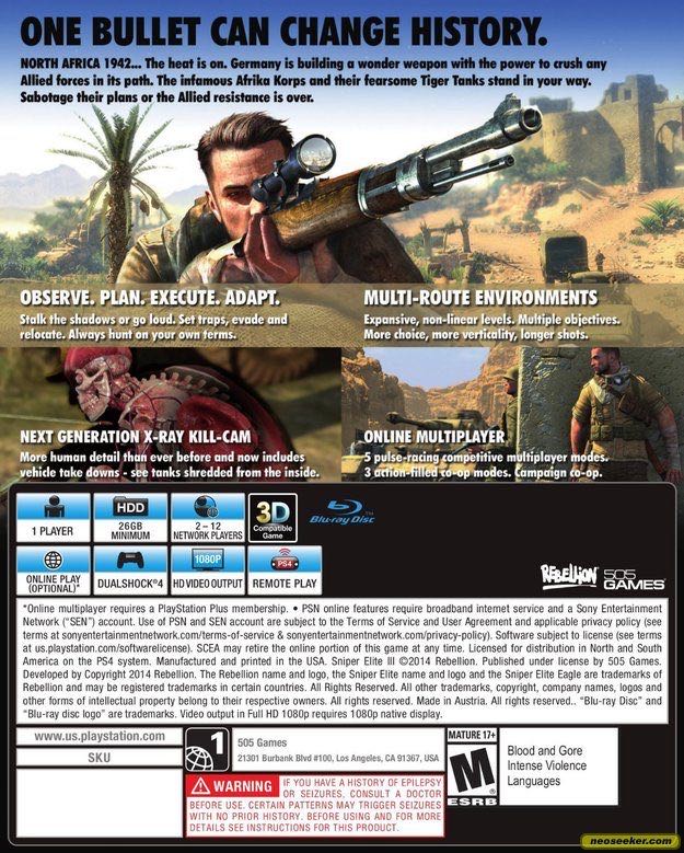 Sniper Elite 3 - Sony PlayStation 4 (PS4) video game collectible [Barcode 8023171034492] - Main Image 2