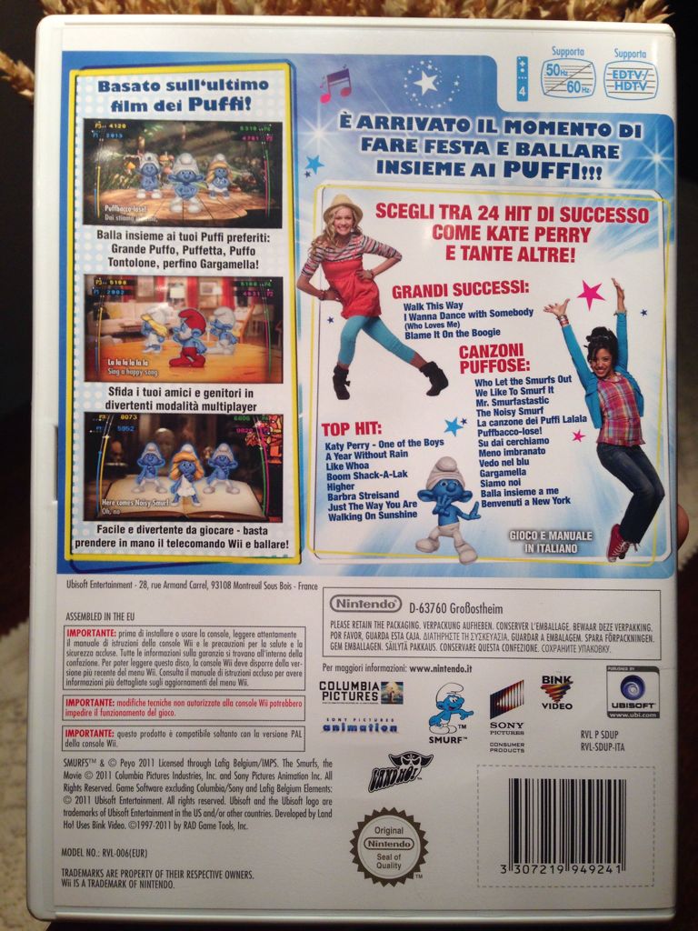 I Puffi Dance Party Nintendo WII IT IMPORT UBISOFT - Nintendo Wii (Ubisoft) video game collectible [Barcode 3307219949241] - Main Image 2