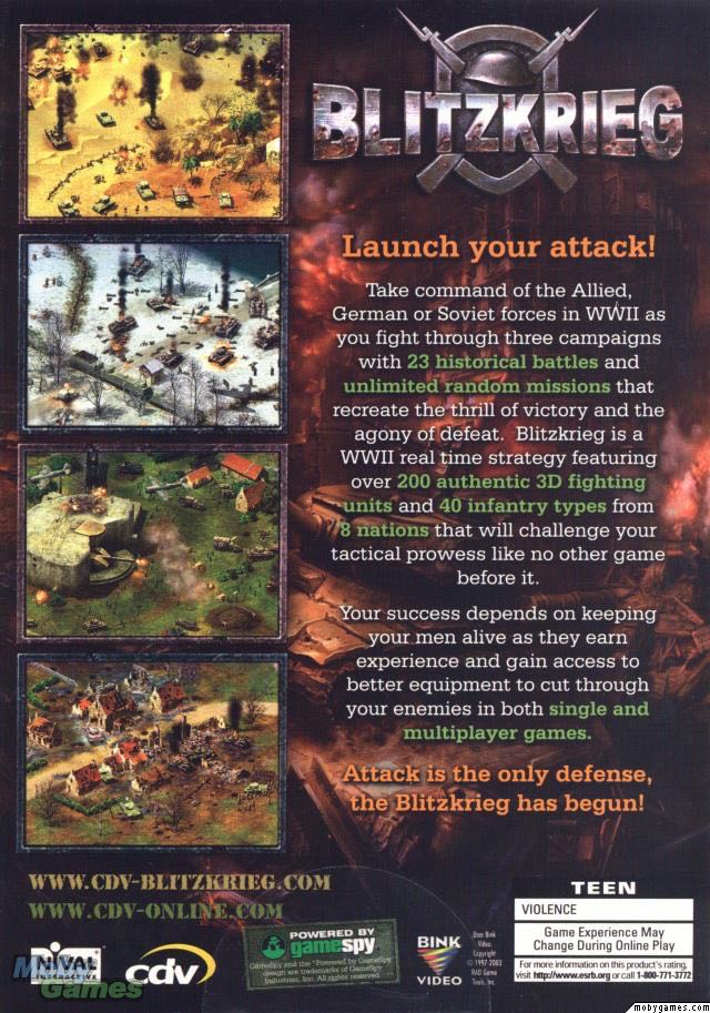 Blitzkrieg: Attack Is The Only Defense - PC (CDV Software) video game collectible - Main Image 2