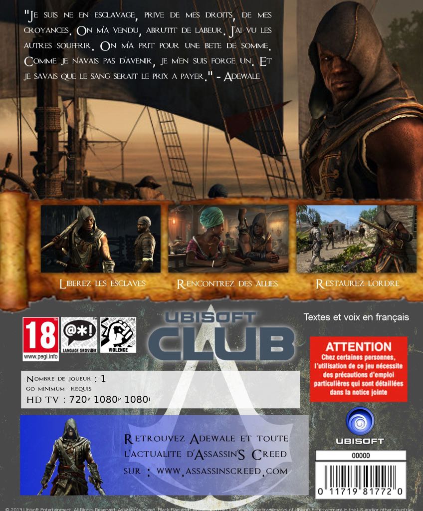 Assassin’s Creed Freedom Cry - Sony PlayStation 4 (PS4) (Ubisoft) video game collectible - Main Image 2