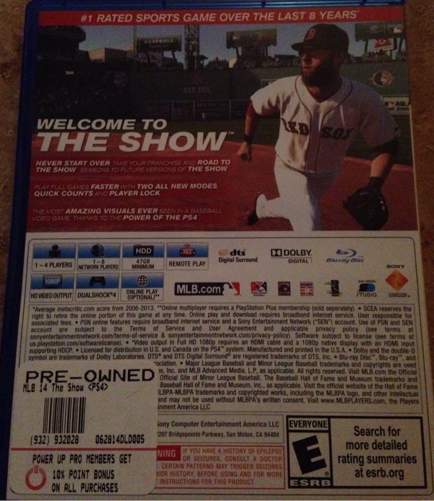 MLB The Show 14 - Sony PlayStation 4 (PS4) (Sony Comptuter Entertainment - 1-4) video game collectible [Barcode 711719043430] - Main Image 2
