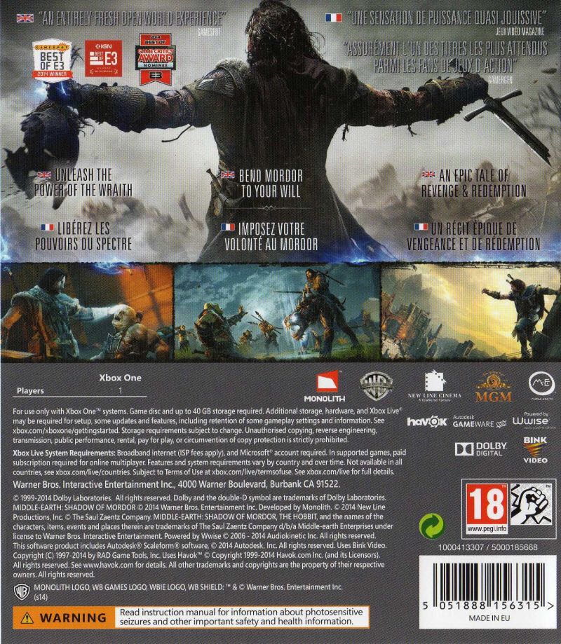 Middle Earth: Shadow of Mordor - Microsoft Xbox One video game collectible - Main Image 2