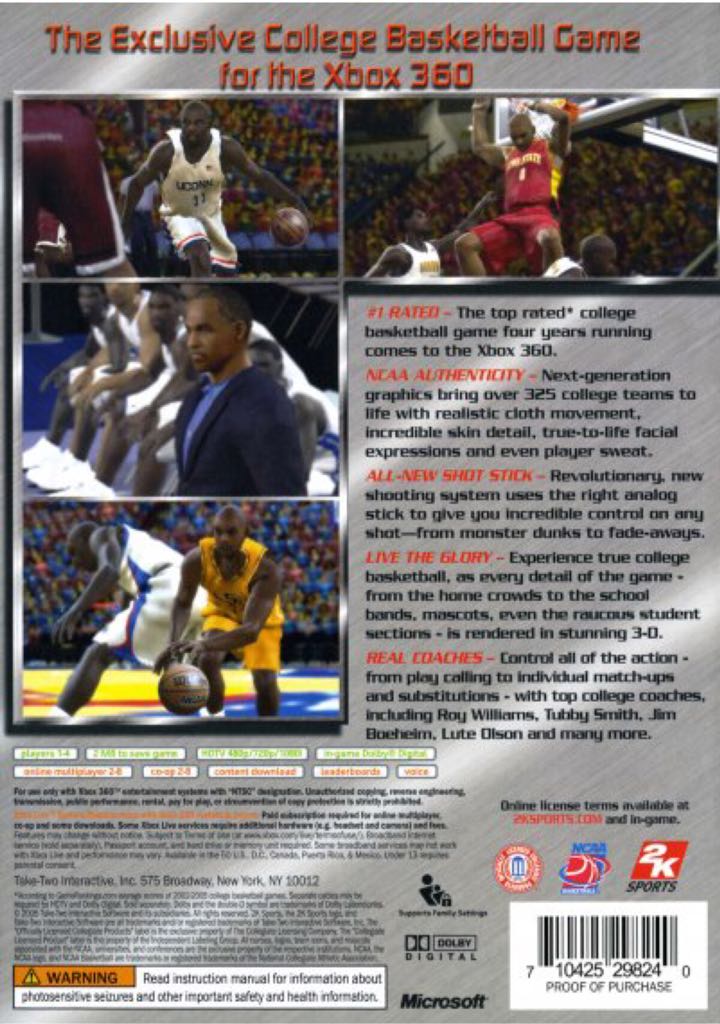 College Hoops 2K6 - Microsoft Xbox 360 (2K Sports - 1-4) video game collectible [Barcode 710425298240] - Main Image 2