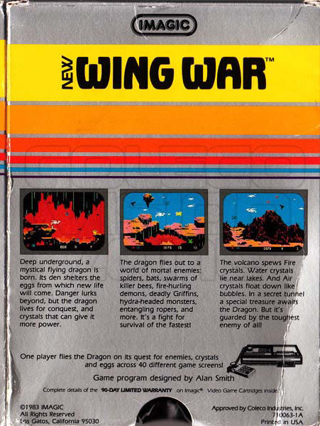 Wing War - Colecovision (Imagic) video game collectible - Main Image 2